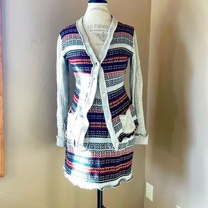 VTG Esprit sweater cardigan/miniskirt set fits S